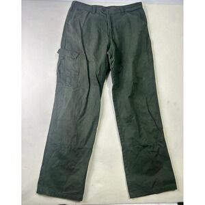 Parforce Mens Olive Green Cargo Pants Cotton Twill Utility Work Trousers 34x31